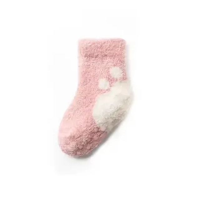  Kids Coral Fleece Warm Toddlers Floor Socks Cute Baby Fuzzy Socks
