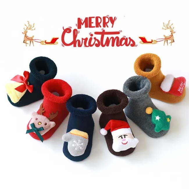 Thick Christmas Socks Newborn Baby Wool Socks Floor Baby Socks