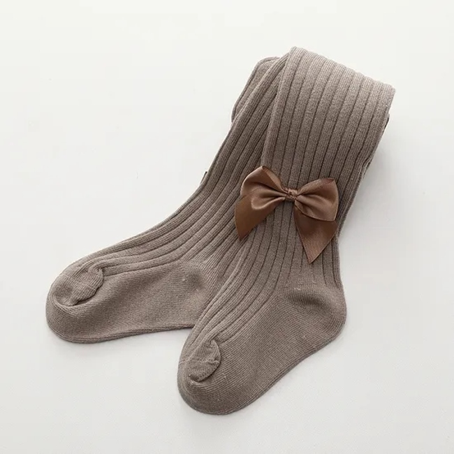 New Cotton Girls′ Socks for Spring Children′s Leggings Wide Ribbon Bow for Newborn Baby Baby Tide Soft