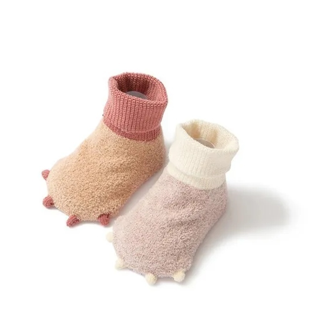 Three Dimensional Non Slip Floor Socks Reinforced Warm Children Baby Shoes and Socks